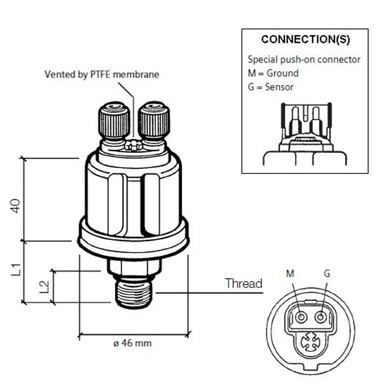 VDO Pressure sender 0-7 Bar